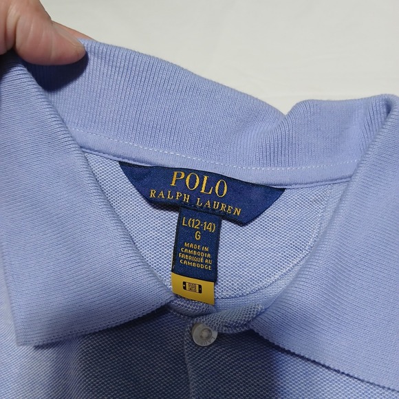 Polo‎ Ralph Lauren Dress Shirtwaist Belted Casual Blue Kids Size L (12-14) - Picture 3 of 6